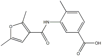 3-[(2,5-dimethyl-3-furoyl)amino]-4-methylbenzoic acid Struktur