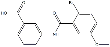 3-[(2-bromo-5-methoxybenzene)amido]benzoic acid Struktur