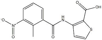 3-[(2-methyl-3-nitrobenzene)amido]thiophene-2-carboxylic acid Struktur