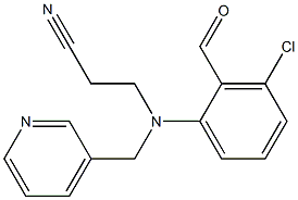 3-[(3-chloro-2-formylphenyl)(pyridin-3-ylmethyl)amino]propanenitrile Struktur