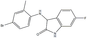 3-[(4-bromo-2-methylphenyl)amino]-6-fluoro-2,3-dihydro-1H-indol-2-one Struktur