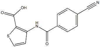 3-[(4-cyanobenzoyl)amino]thiophene-2-carboxylic acid Struktur