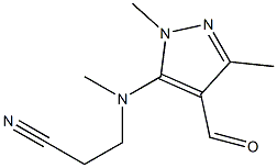 3-[(4-formyl-1,3-dimethyl-1H-pyrazol-5-yl)(methyl)amino]propanenitrile Struktur