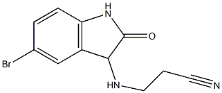 3-[(5-bromo-2-oxo-2,3-dihydro-1H-indol-3-yl)amino]propanenitrile Struktur