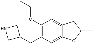 3-[(5-ethoxy-2-methyl-2,3-dihydro-1-benzofuran-6-yl)methyl]azetidine Struktur