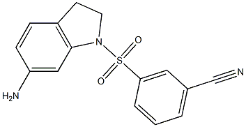 3-[(6-amino-2,3-dihydro-1H-indole-1-)sulfonyl]benzonitrile Struktur