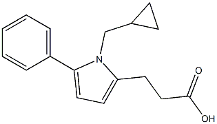 3-[1-(cyclopropylmethyl)-5-phenyl-1H-pyrrol-2-yl]propanoic acid Struktur