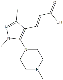 3-[1,3-dimethyl-5-(4-methylpiperazin-1-yl)-1H-pyrazol-4-yl]prop-2-enoic acid Struktur