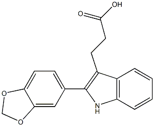 3-[2-(1,3-benzodioxol-5-yl)-1H-indol-3-yl]propanoic acid Struktur