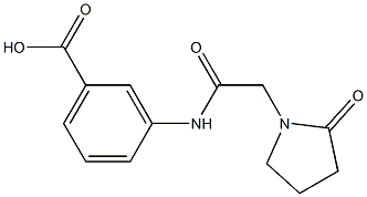 3-[2-(2-oxopyrrolidin-1-yl)acetamido]benzoic acid Struktur