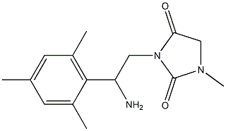 3-[2-amino-2-(2,4,6-trimethylphenyl)ethyl]-1-methylimidazolidine-2,4-dione Struktur