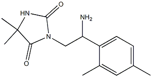 3-[2-amino-2-(2,4-dimethylphenyl)ethyl]-5,5-dimethylimidazolidine-2,4-dione Struktur