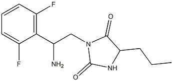 3-[2-amino-2-(2,6-difluorophenyl)ethyl]-5-propylimidazolidine-2,4-dione Struktur