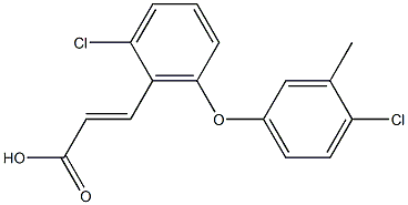 3-[2-chloro-6-(4-chloro-3-methylphenoxy)phenyl]prop-2-enoic acid Struktur