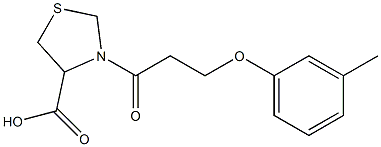 3-[3-(3-methylphenoxy)propanoyl]-1,3-thiazolidine-4-carboxylic acid Struktur