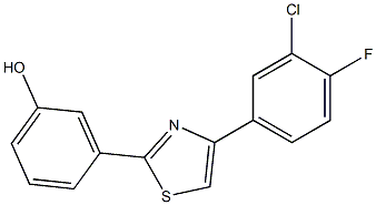 3-[4-(3-chloro-4-fluorophenyl)-1,3-thiazol-2-yl]phenol Struktur