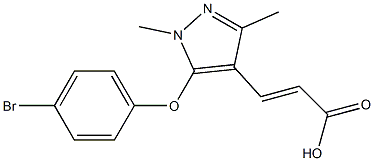 3-[5-(4-bromophenoxy)-1,3-dimethyl-1H-pyrazol-4-yl]prop-2-enoic acid Struktur