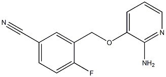 3-{[(2-aminopyridin-3-yl)oxy]methyl}-4-fluorobenzonitrile Struktur