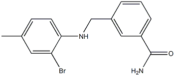 3-{[(2-bromo-4-methylphenyl)amino]methyl}benzamide Struktur