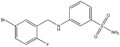 3-{[(5-bromo-2-fluorophenyl)methyl]amino}benzene-1-sulfonamide Struktur