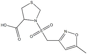 3-{[(5-methyl-1,2-oxazol-3-yl)methane]sulfonyl}-1,3-thiazolidine-4-carboxylic acid Struktur