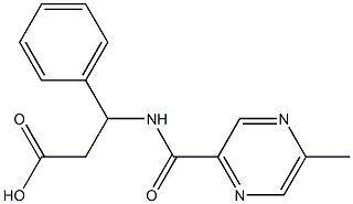 3-{[(5-methylpyrazin-2-yl)carbonyl]amino}-3-phenylpropanoic acid Struktur