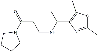 3-{[1-(2,5-dimethyl-1,3-thiazol-4-yl)ethyl]amino}-1-(pyrrolidin-1-yl)propan-1-one Struktur