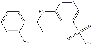 3-{[1-(2-hydroxyphenyl)ethyl]amino}benzene-1-sulfonamide Struktur