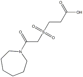 3-{[2-(azepan-1-yl)-2-oxoethane]sulfonyl}propanoic acid Struktur