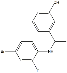 3-{1-[(4-bromo-2-fluorophenyl)amino]ethyl}phenol Struktur