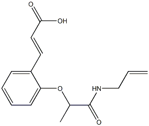 3-{2-[1-(prop-2-en-1-ylcarbamoyl)ethoxy]phenyl}prop-2-enoic acid Struktur