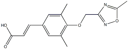 3-{3,5-dimethyl-4-[(5-methyl-1,2,4-oxadiazol-3-yl)methoxy]phenyl}prop-2-enoic acid Struktur