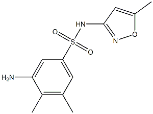 3-amino-4,5-dimethyl-N-(5-methyl-1,2-oxazol-3-yl)benzene-1-sulfonamide Struktur