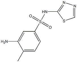 3-amino-4-methyl-N-(1,3,4-thiadiazol-2-yl)benzene-1-sulfonamide Struktur