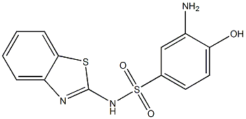 3-amino-N-(1,3-benzothiazol-2-yl)-4-hydroxybenzene-1-sulfonamide Struktur