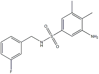 3-amino-N-[(3-fluorophenyl)methyl]-4,5-dimethylbenzene-1-sulfonamide Struktur