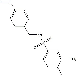 3-amino-N-[(4-methoxyphenyl)methyl]-4-methylbenzene-1-sulfonamide Struktur