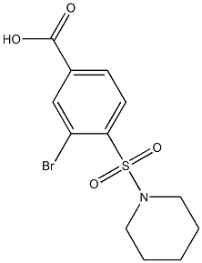 3-bromo-4-(piperidine-1-sulfonyl)benzoic acid Struktur