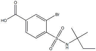 3-bromo-4-[(2-methylbutan-2-yl)sulfamoyl]benzoic acid Struktur