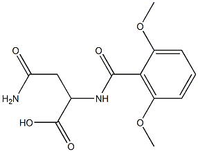 3-carbamoyl-2-[(2,6-dimethoxyphenyl)formamido]propanoic acid Struktur