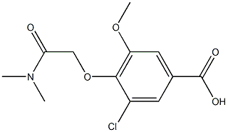 3-chloro-4-[(dimethylcarbamoyl)methoxy]-5-methoxybenzoic acid Struktur