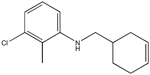 3-chloro-N-(cyclohex-3-en-1-ylmethyl)-2-methylaniline Struktur