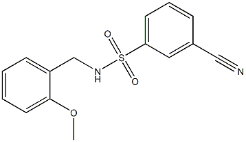 3-cyano-N-[(2-methoxyphenyl)methyl]benzene-1-sulfonamide Struktur