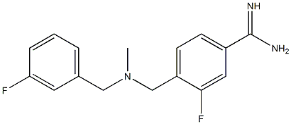 3-fluoro-4-({[(3-fluorophenyl)methyl](methyl)amino}methyl)benzene-1-carboximidamide Struktur