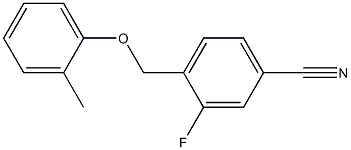 3-fluoro-4-(2-methylphenoxymethyl)benzonitrile Struktur