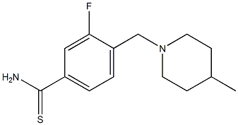 3-fluoro-4-[(4-methylpiperidin-1-yl)methyl]benzenecarbothioamide Struktur