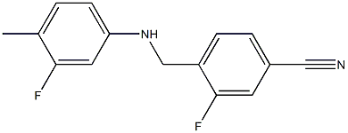 3-fluoro-4-{[(3-fluoro-4-methylphenyl)amino]methyl}benzonitrile Struktur