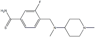 3-fluoro-4-{[methyl(1-methylpiperidin-4-yl)amino]methyl}benzenecarbothioamide Struktur