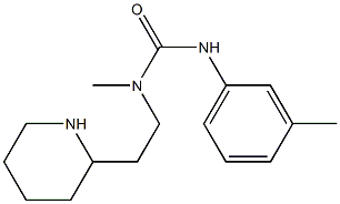 3-methyl-1-(3-methylphenyl)-3-[2-(piperidin-2-yl)ethyl]urea Struktur