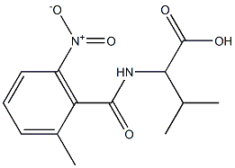 3-methyl-2-[(2-methyl-6-nitrophenyl)formamido]butanoic acid Struktur